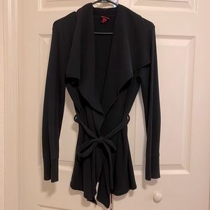 Cozy Wrap Sweater in Black with Belt